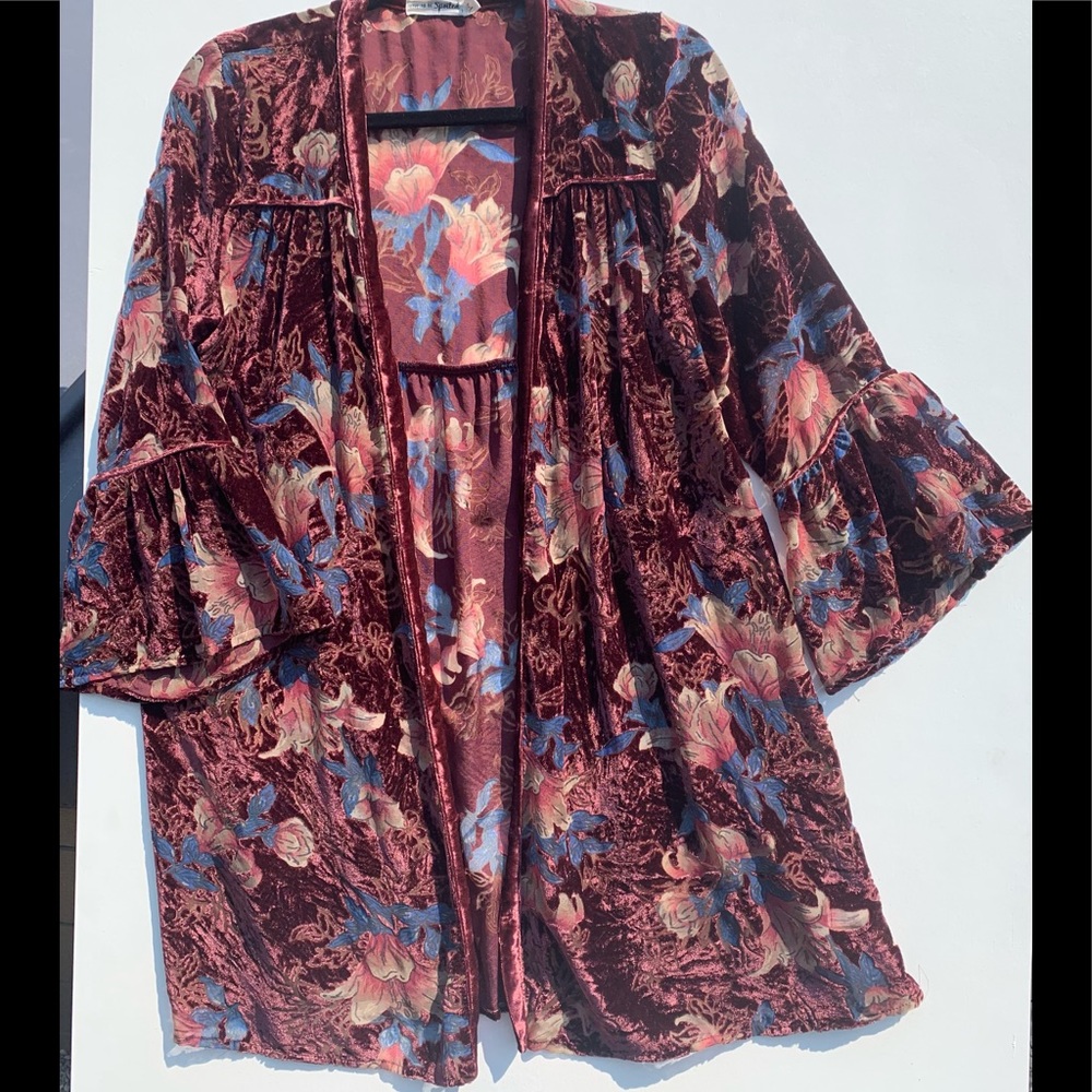 Boho kimono style 3/4 sleeve cardigan-Size L